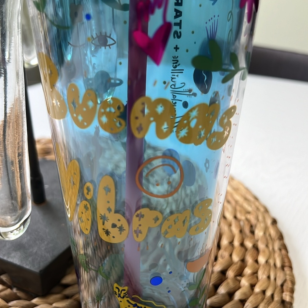 Brand New STARBUCKS 2023 Fall 24oz TUMBLER - Manuela Guillen Buenas Vibras - Picture 2 of 13